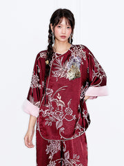 MUKZIN「 カプセルシリーズ 」新中式胸元スパンコールトップス