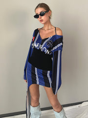 MUKTANK×Jqwention アメリカンスタイルのウエスト締め付け斜め肩ロングスリーブ