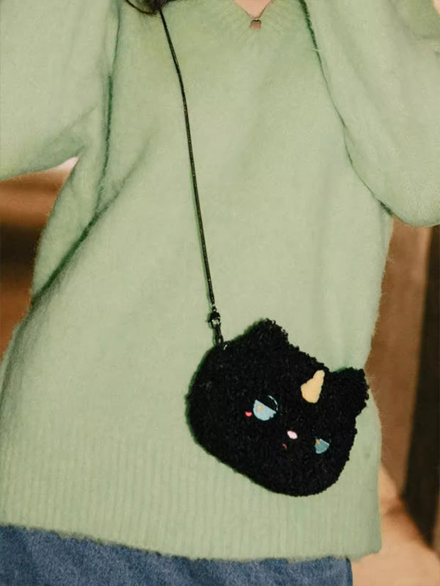 MUKTANK X QUANDO Cute Cat Plush Bag かわいい猫のぬいぐるみバッグ