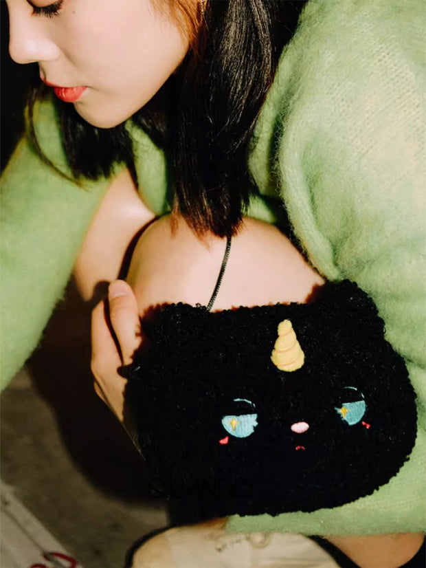 MUKTANK X QUANDO Cute Cat Plush Bag かわいい猫のぬいぐるみバッグ