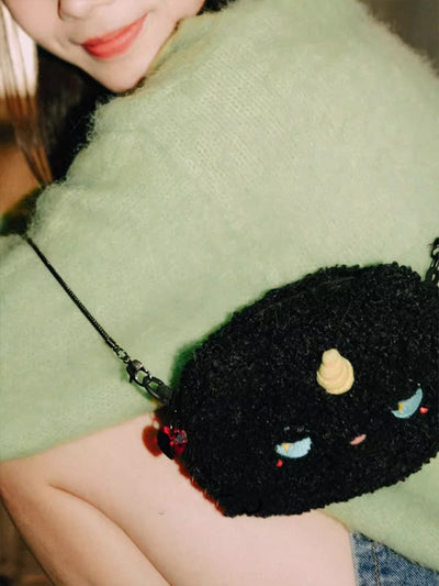 MUKTANK X QUANDO Cute Cat Plush Bag かわいい猫のぬいぐるみバッグ