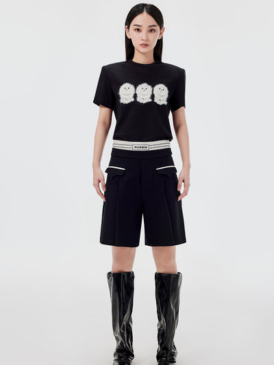 MUKZIN 黒のTシャツトップー輝かしい夢