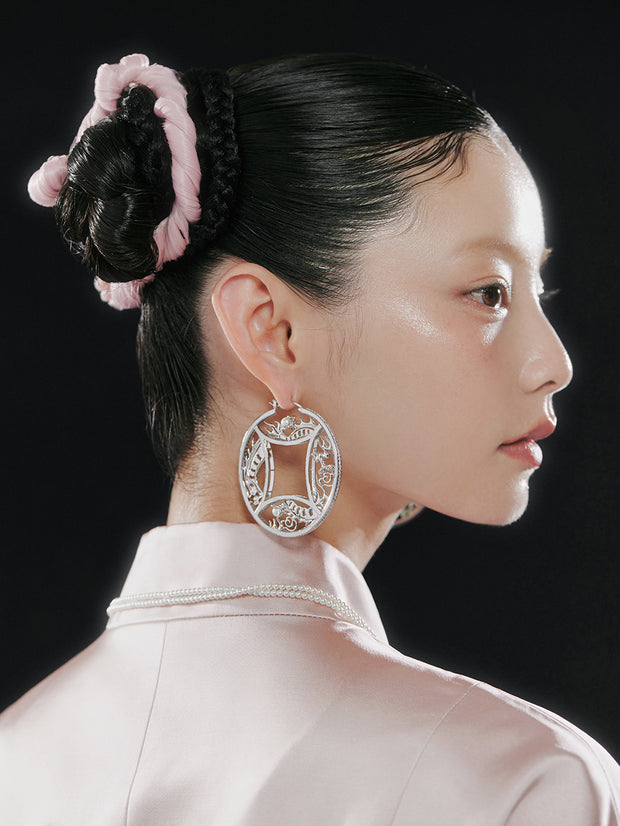 MUKTANK X GEL E LUA  Earrings ドラゴンコインステートメントピアス