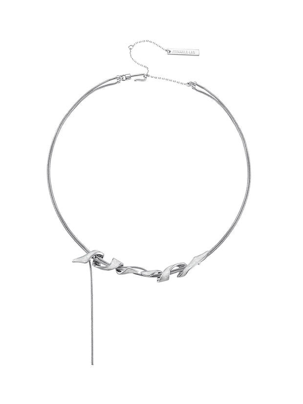 MUKTANK x JUUNNGLE LAB 風穂シリーズ横垂れフリンジ高級感鎖骨チェーン ネックレス３色