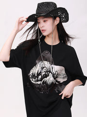 MUKTANK×CUUDICLAB 新作合わせやすいカジュアルプリントTシャツ