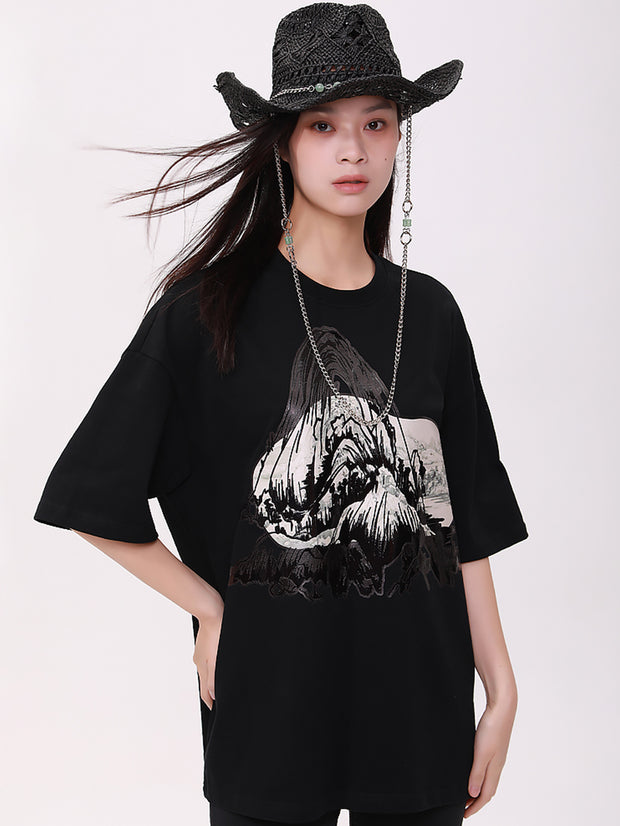 MUKTANK×CUUDICLAB 新作合わせやすいカジュアルプリントTシャツ