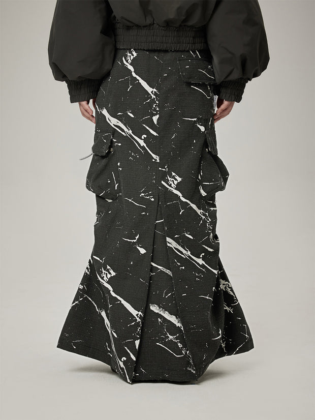 MUKTANK  スポーティーミックス組み合わせワークウェアマーメイドスカート３色