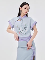 MUKZIN 新しい中国風アライグマ刺繍トップス