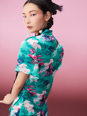 MUKZIN チャイナ風半袖魅力的オリジナル涼しいTシャツ-新武旦