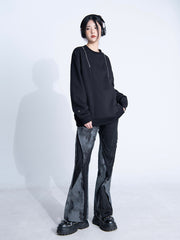 MUKTANK×Frustration Garden新品切り替えしファッションカジュアルデニムパンツ