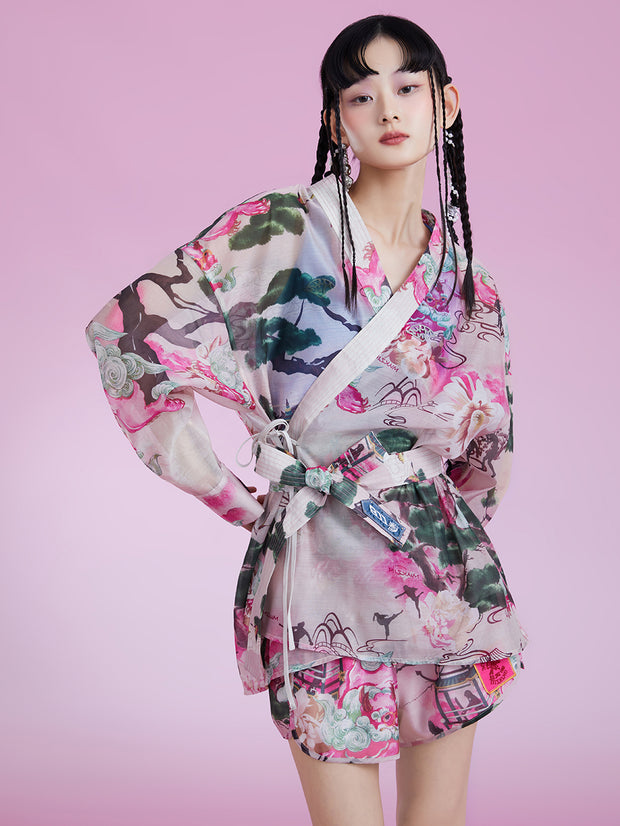 MUKZIN 新品プリント女性ファッション日焼け止めコート-新武旦