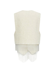 MUKZIN「雲瑤の境地」レトロスパンコールビーズタッセルベスト