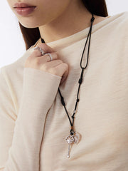 MUKTANK×SUN HUNTER レースキーハートロックブレイドネックレス