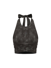 MUKTANK×ARDENCODE ウォッシュアウト ニット ハルター スパゲッティストラップ