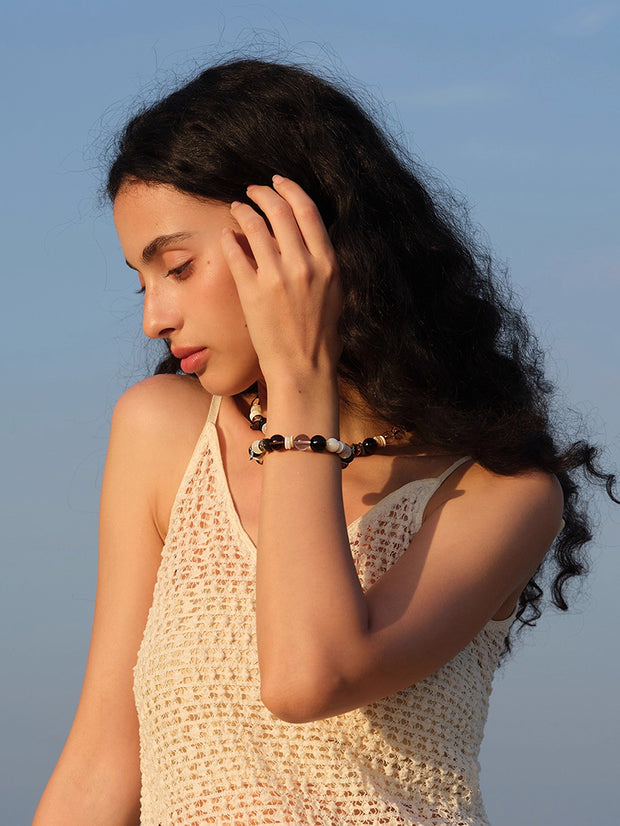 MUKTANK×SUN HUNTER“浮光（ふこう）”黒曜石ネックレス