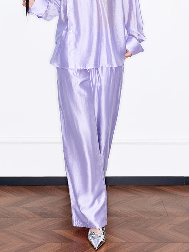 MUKZIN「 カプセルシリーズ 」薄紫色ゴム締めウエストカジュアルパンツ
