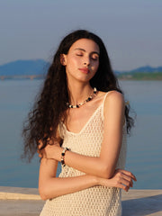 MUKTANK×SUN HUNTER“浮光（ふこう）”黒曜石ネックレス