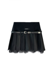 MUKTANK×MODULER レースプリントダブルレイヤーフェイクツーピーススコート