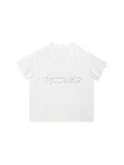 MUKTANK×MODULER レースプリントパール刺繍ヘビーディテール T シャツ