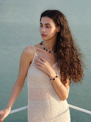 MUKTANK×SUN HUNTER“浮光（ふこう）”黒曜石ネックレス