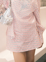 MUKZIN「 カプセルシリーズ 」レトロカラーブロックスリムフィット A ラインハーフスカート