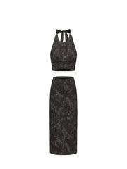 MUKTANK×ARDENCODE ウォッシュアウト ニット ハルター スパゲッティストラップ
