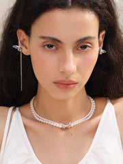 MUKTANK×SUN HUNTER “羽化（うか）”レース蝶二重パールネックレス