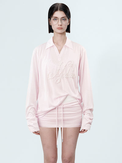 MUKTANK×MODULER パール刺繍ヘビーディテールポロシャツ