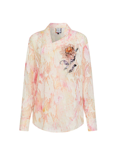 MUKZIN「 カプセルシリーズ 」新中式キラキラ幻彩刺繍トップス