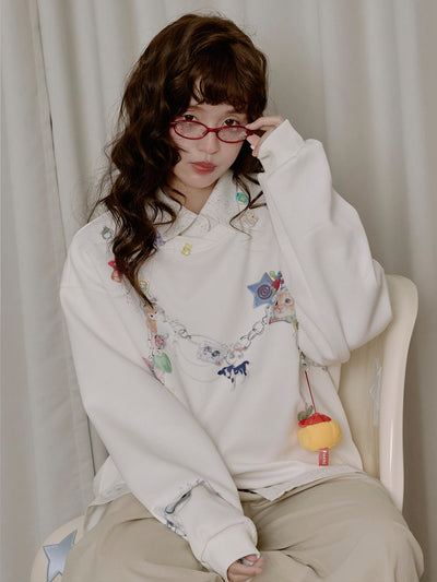 MUKTANK×LOUMUTAKU Y2K フォークチェーンキャミソールスウェットシャツ