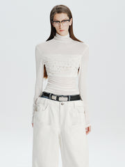 MUKTANK×MODULER テンセルウールパールハイネックトップス