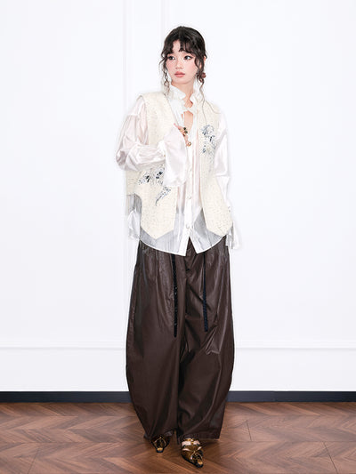 MUKZIN「雲瑤の境地」レトロスパンコールビーズタッセルベスト