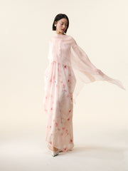 MUKTANK×LOUMUTAKU ハルターネックの花瓶の輪郭をしたワンピース
