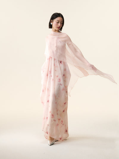 MUKTANK×LOUMUTAKU ハルターネックの花瓶の輪郭をしたワンピース