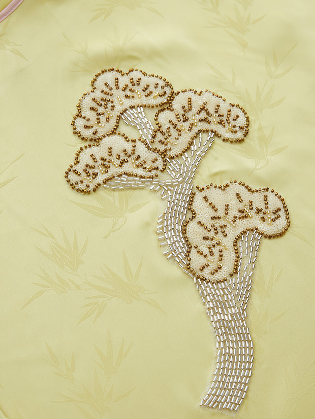 MUKZIN「新しい夏の賦」新中式竹柄刺繍のチャイナドレス