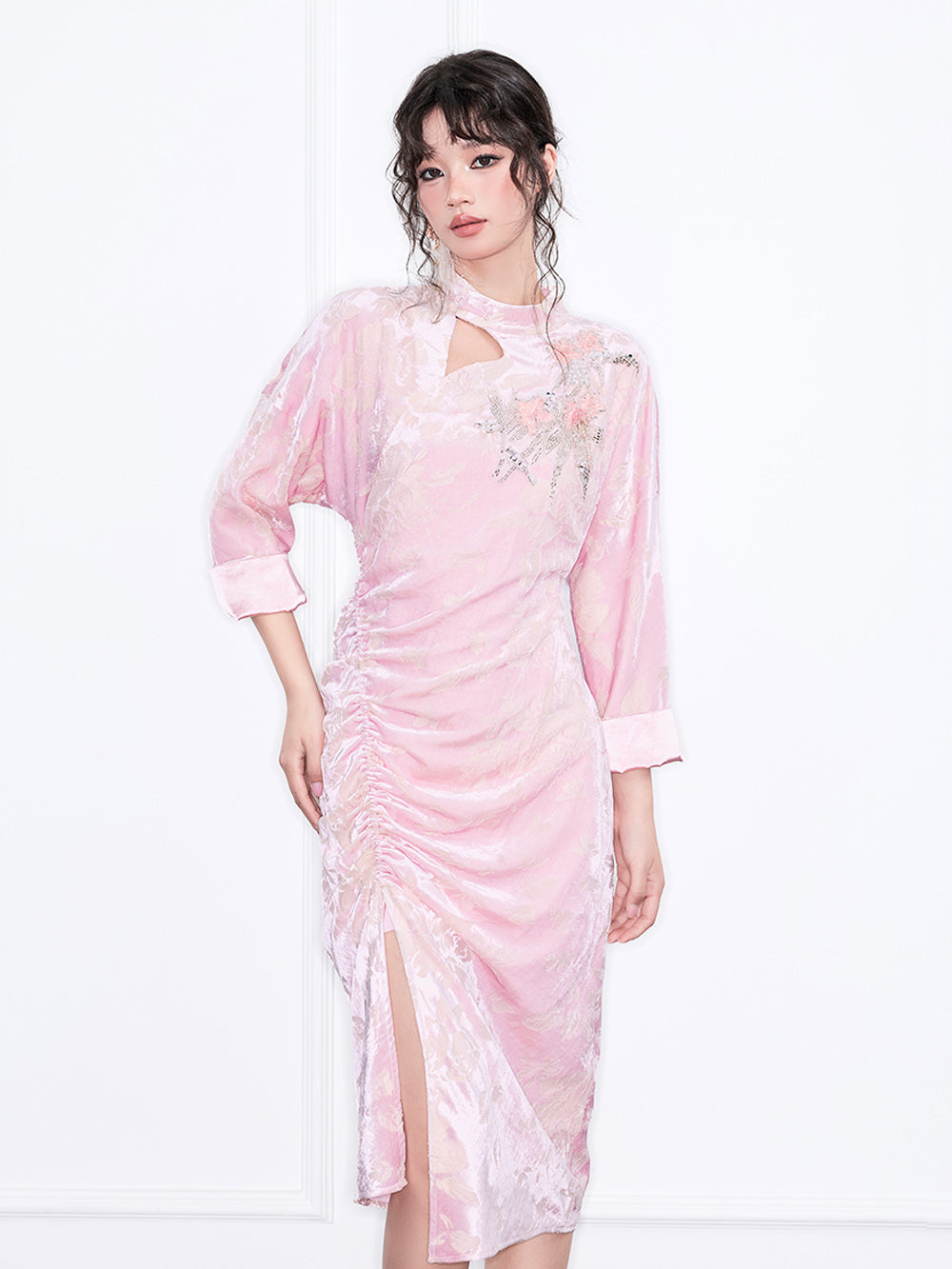 2019春の新品★肌触りが良い★フラワーモチーフＶネック蝶結びスプリングデートワンピース優雅さドレス 選べるカラー30枚×10箱J-95マスク 300枚 7色有り マスク