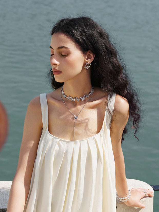 MUKTANK×SUN HUNTER “羽化（うか）”レース蝶プルアウトネックレス