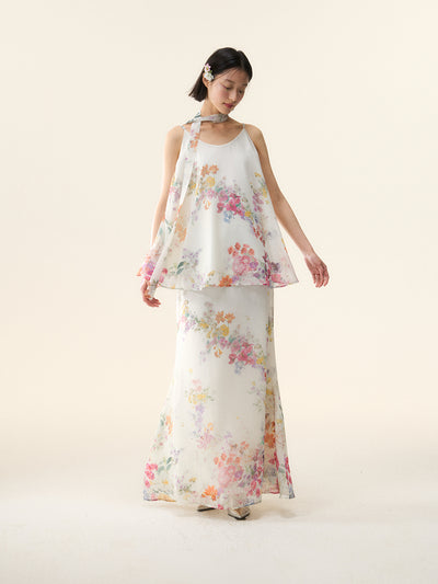 MUKTANK×LOUMUTAKU 淡色の花の群生のセットアップ - アッパーウェア