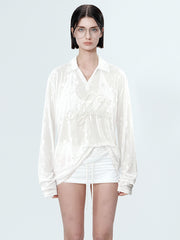 MUKTANK×MODULER パール刺繍ヘビーディテールポロシャツ