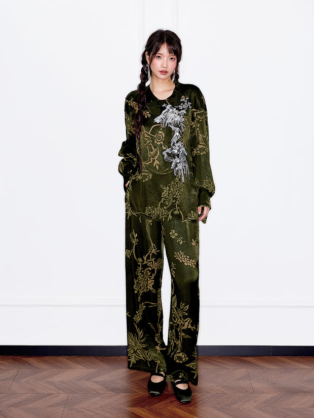 MUKZIN「 カプセルシリーズ 」ヴィンテージルーズロングスリーブ中国風シャツ