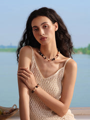 MUKTANK×SUN HUNTER“浮光（ふこう）”黒曜石ネックレス