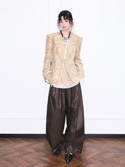 MUKZIN「雲瑤の境地」レトロジャコードバロックカラーブロックスーツジャケット