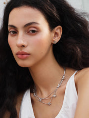 MUKTANK×SUN HUNTER “羽化（うか）”三層レース蝶ネックレス