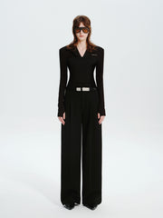 MUKTANK×MODULER 「紙人間」ニット混紡スリムフィットブレザー