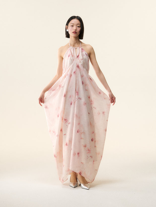 MUKTANK×LOUMUTAKU ハルターネックの花瓶の輪郭をしたワンピース