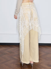 MUKZIN「雲瑤の境地」レースパネルディストレスドジーンズ