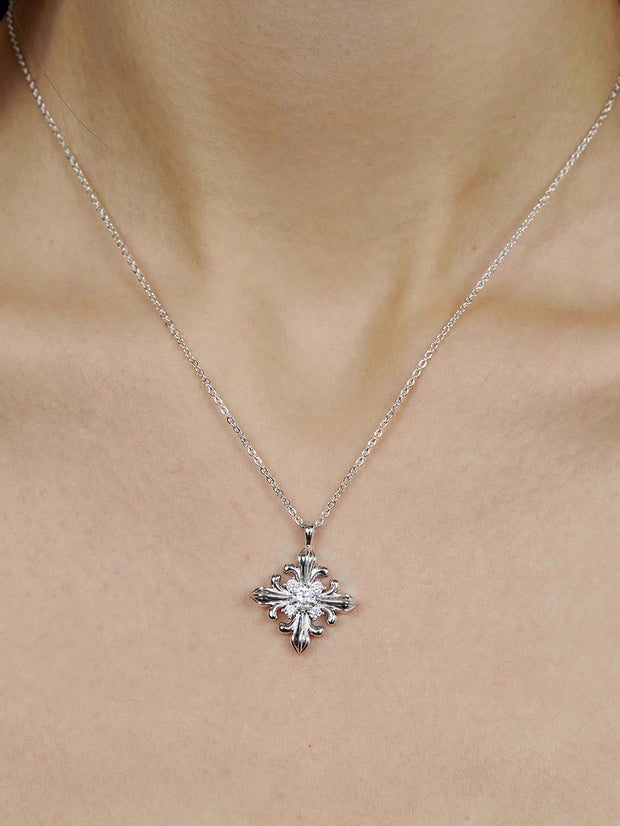 MUKTANK×SUN HUNTER シンプルなアヤメをモチーフにしたネックレス