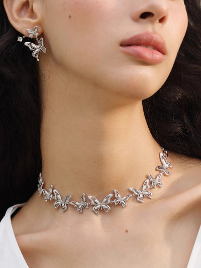 MUKTANK×SUN HUNTER “羽化（うか）”精巧に作られたレース蝶ネックレス