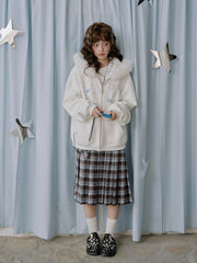 MUKTANK×LOUMUTAKU 天使ウサギテリークロスカーディガンスウェットシャツ