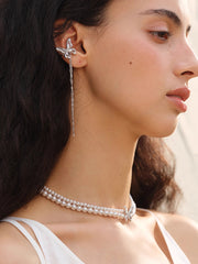 MUKTANK×SUN HUNTER “羽化（うか）”レース蝶二重パールネックレス